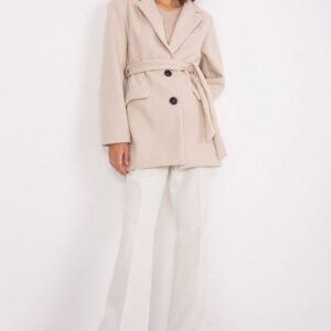 Płaszcz Damski Model TW-PL-BI-2022320.01X Light Beige - Och Bella