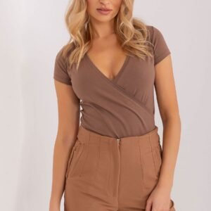 Bluzka Model RV-TS-5636.18 Brown - Rue Paris