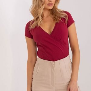 Bluzka Model RV-TS-5636.18 Bordo - Rue Paris