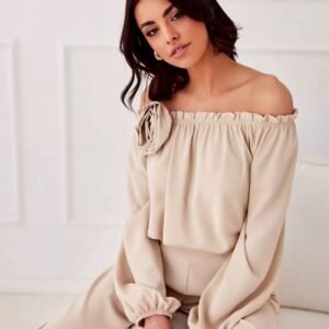 Bluzka Model Rosie BEZ BLU0180 Beige - Roco Fashion