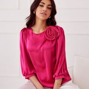 Bluzka Model Giana AMA BLU0178 Amarant - Roco Fashion