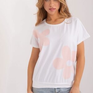 Bluzka Model RV-BZ-9628.26X White/Pink - Rue Paris