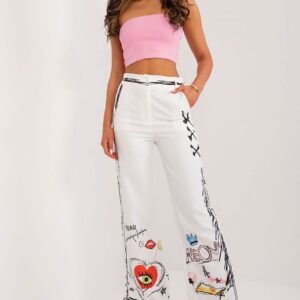 Spodnie Damskie Model DHJ-SP-18857-1.32 Ecru - Italy Moda