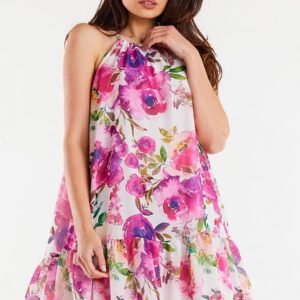 Sukienka Model A499 Pink/White - awama