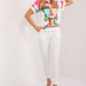 Spodnie Komplet Model DHJ-KMPL-8899-2.53 Ecru - Rue Paris