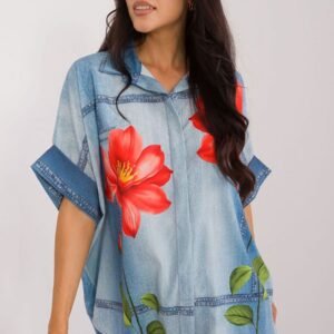 Koszula Damska Model DHJ-KS-19007-1.30 Blue - Italy Moda