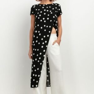 Tunika Model T410 Białe grochy - Tessita