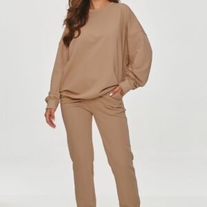 Spodnie Dresowe Model M858 Cappuccino - Makadamia