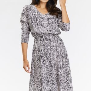 Sukienka Model A666 Black/White Pattern - awama
