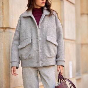 Kurtka Damska Model Ivon SZJ KUR0027 Light Grey - Roco Fashion