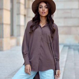 Koszula Damska Model Elisa BRA BLU0192 Brown - Roco Fashion