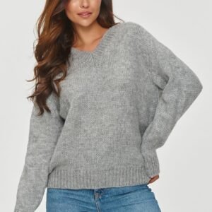Sweter Damski Model S152 Grey Melange - Makadamia