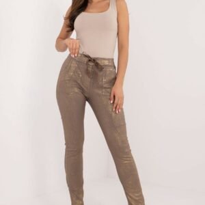 Spodnie Damskie Model DHJ-SP-21258.32 Dark Beige - Italy Moda