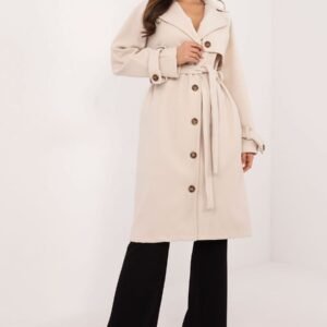 Płaszcz Damski Model TW-PL-BI-2209.71P Light Beige - Och Bella