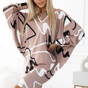 Sukienka Model 402-8 Beige Wzór - Numoco