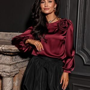 Bluzka Model Evelyn BOR BLU0194 Bordo - Roco Fashion