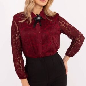 Koszula Damska Model MI-KS-C242.16X Bordo - Italy Moda