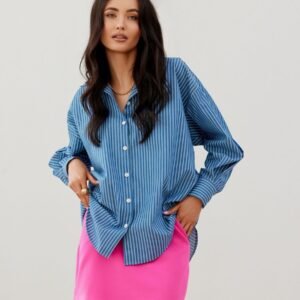 Koszula Damska Model Olly BLU0198- A28 Blue - Roco Fashion