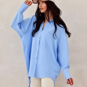Koszula Damska Model Elisa NIE BLU0192 Blue - Roco Fashion