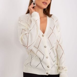 Sweter Damski Model LC-SW-A10-1.23X Ecru - Rue Paris