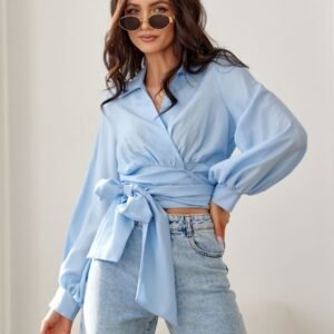 Bluzka Model Bella BLE BLU00205 Błękit - Roco Fashion