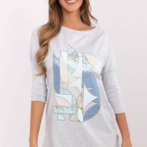 Bluzka Model CLM-BZ-0043.86 Grey - Factory Price