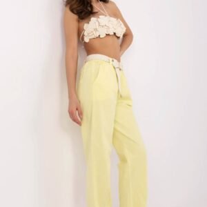 Spodnie Damskie Model DHJ-SP-20506.79 Light Yellow - Italy Moda
