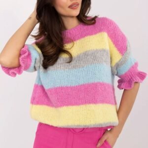 Sweter Damski Model MI-SW-1903.94 Grey/Pink - Italy Moda