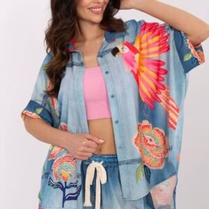 Koszula Damska Model DHJ-KS-19007-6.86 Blue - Italy Moda