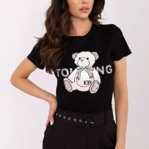 Tshirt Damski Model NM-TS-JX-09328.65P Black/Pink - NM