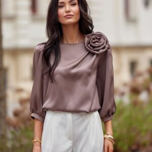 Bluzka Model Giana BRA BLU0178 Brown - Roco Fashion