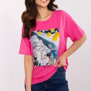 Tshirt Damski Model MI-TS-M3221-1.20P Dark Pink - Italy Moda
