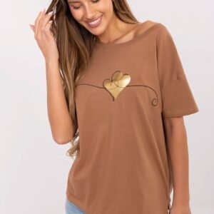 Tshirt Damski Model CLM-TS-1017.03 Light Brown - Factory Price