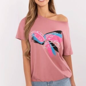 Tshirt Damski Model CLM-TS-1019.79 Dark Pink - Factory Price
