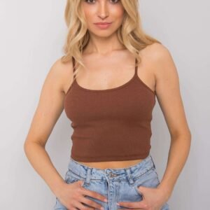 Koszulka Top Model RV-TP-6626.88 Dark Brown - Rue Paris