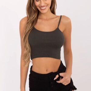 Koszulka Top Model RV-TP-6626.88 Dark Khaki - Rue Paris