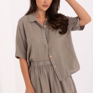 Spodnie Komplet Model TW-KMPL-BI-30480.90 Dark Beige - Och Bella