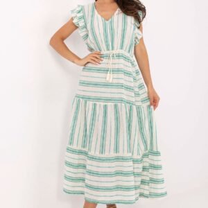 Sukienka Model TW-SK-BI-28760.97 White/Green - Och Bella