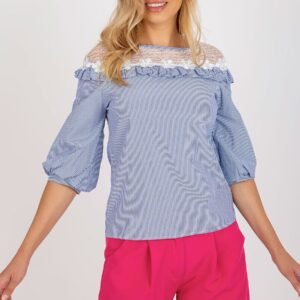 Bluzka Model LK-BZ-509336.55P White/Blue - Lakerta