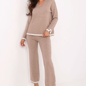Spodnie Komplet Model IT-KMPL-99062.66 Dark Beige - Italy Moda