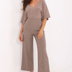 Spodnie Damskie Model IT-SP-FL9068.96 Dark Beige - Rue Paris