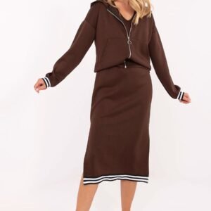 Sukienka Komplet Model IT-KMPL-9719.64 Dark Brown - Rue Paris