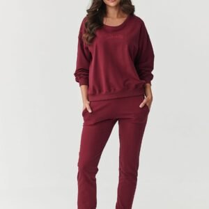 Spodnie Komplet Model M891 Bordo - Makadamia