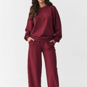 Spodnie Komplet Model M890 Bordo - Makadamia