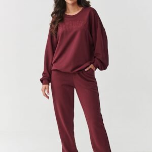 Spodnie Komplet Model M889 Bordo - Makadamia