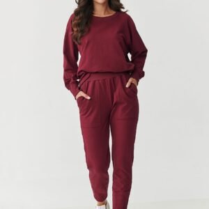 Spodnie Komplet Model M888 Bordo - Makadamia