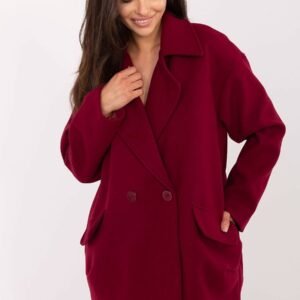 Płaszcz Damski Model IT-PL-A9582.86 Bordo - Rue Paris