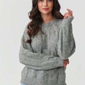 Sweter Damski Model S169 Grey Melange - Makadamia