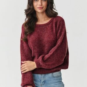 Sweter Damski Model S168 Bordo - Makadamia