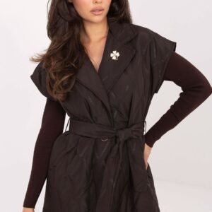 Kamizelka Model IT-KZ-FL9603.87 Dark Brown - Rue Paris